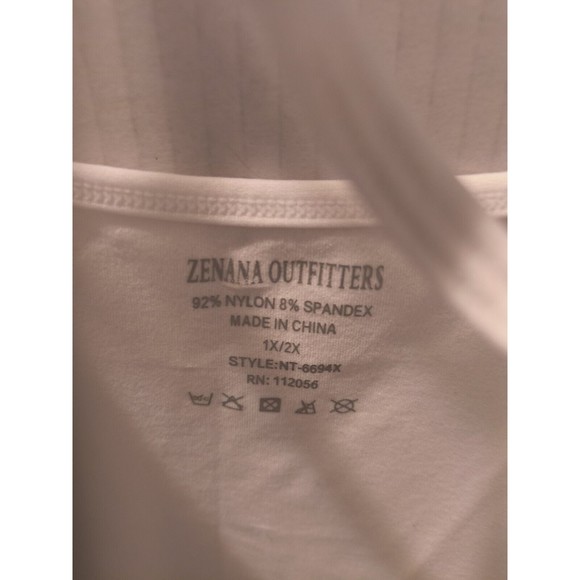 Zenana Outfitters Tank Top Women's 1X/2X White Spaghetti Strap Stretch 2678 - Picture 4 of 4